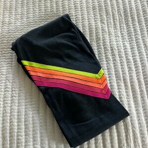 aviator nation charcoal 5 stripe neon chevron sweatpants